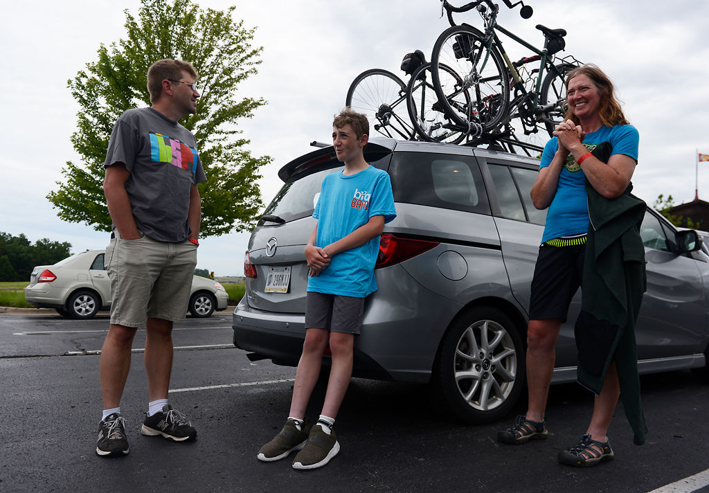 The Dooley family reconnects after finishing the race